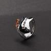 Brand New Personality Punk Style Black White Color Varnish Guitar Oiled Zinc Zinc Alloy Ring Women Jewelry