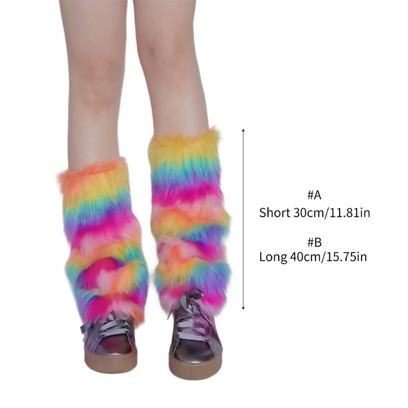 Womens Furry Party Costume Sexy Faux Furs Fuzzy Long Boots Shoes Cuffs Cover Leg Warmers/Boot Sleeves/Boot Covers Gifts