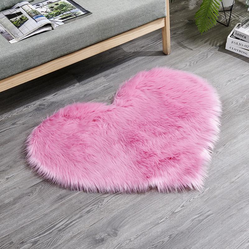 Washable Imitation Wool Plush Floor Mats for Bedroom