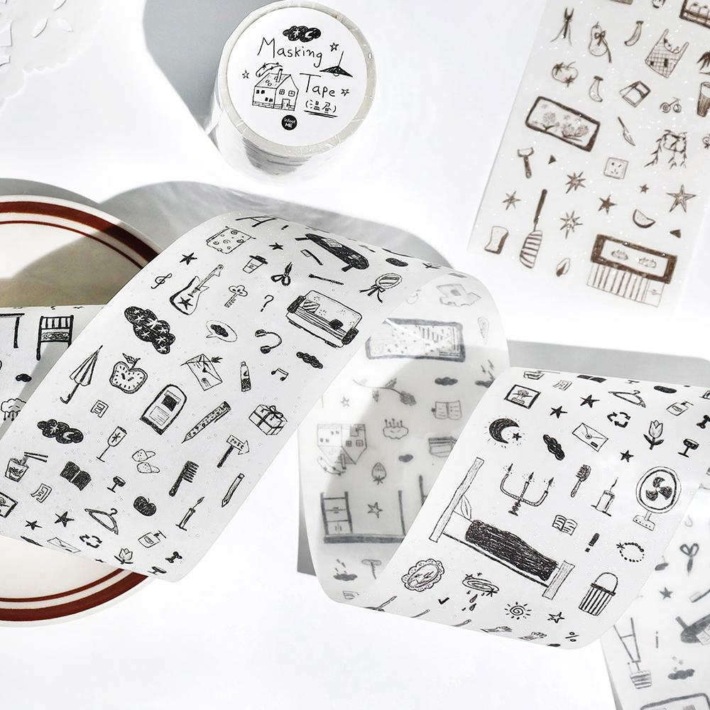 60mm*2m Korean Style Cute Washi Tape DIY Scrapbooking Hand Account Decorative Tapes Collage Planner Diary Stationary Stickers