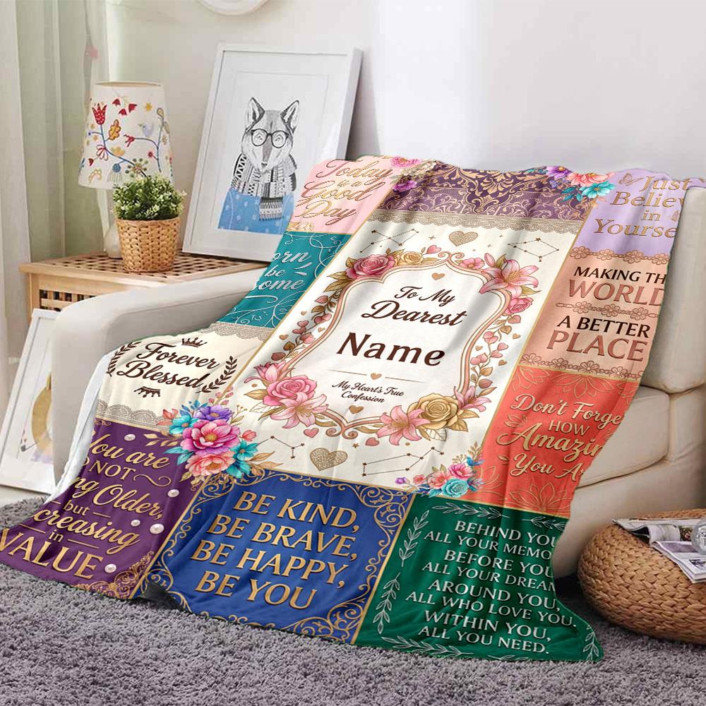 Believe Inspire Empower Yourselfcustomize Your Name Blanket Warm Comfortable And Soft Blankets Are Suitable For Home Lunch Break Blanket Office Sofa
