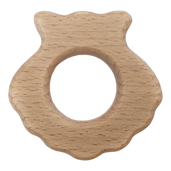 Drewniane Gryzaki dla Niemowląt Naturalne Bukowe Gryzaki dla Niemowląt Edukacyjne Pierścienie do Gryzienia w Kształcie Zwierzątek
