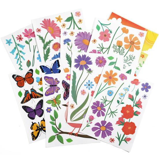 8 Sheets Spring Window Clings Butterfly Flower Hummingbird Window Decals 1