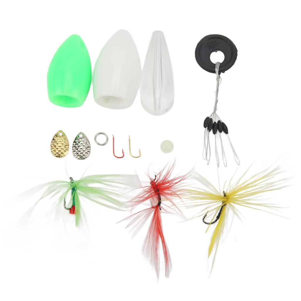 Fly Hook Throwing Set Simulation Fishing Lures Bait Kit with Floating and Slow Sinking Aids for Outdoor Fishing
