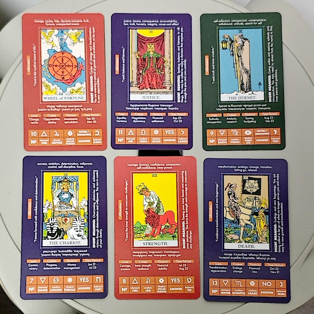 Tarocchi per Imparare - Carte dei Tarocchi con i Significati Sopra - Mazzo di Tarocchi per Principianti 10.3*6cm 78 Carte