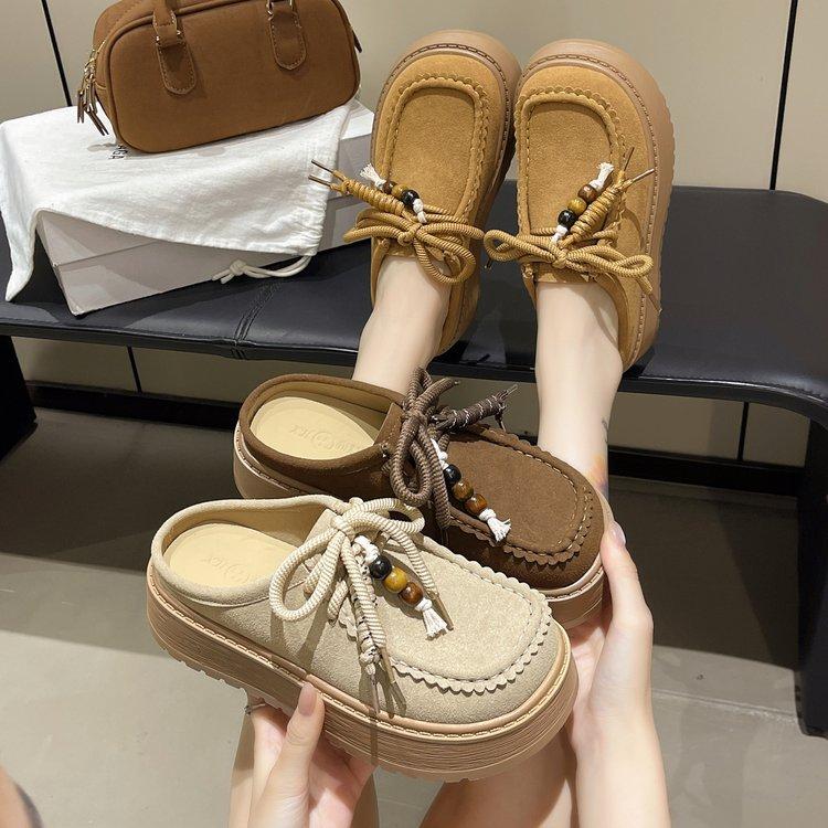 Urban attraction~ Korean version of solid color thick bottom 2025 autumn new retro matte leather bag head tow Birkentow