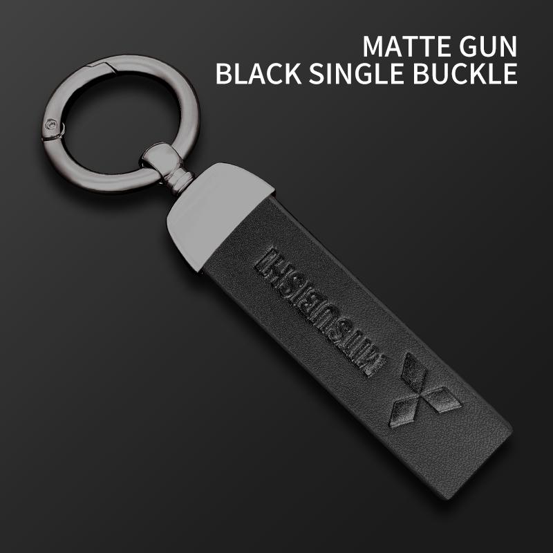 Car Vintage Leather Keychain Ring Zinc Alloy Chain Key For Mitsubishi Colt I200 Space Delica Triton Eclipse Outlander Pajero ASX HZ8