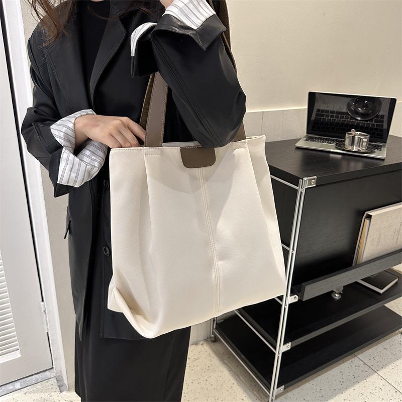 Damen Canvas Tote mit großem Fassungsvermögen - Stilvolle, vielseitige Schultertasche für Studentinnen