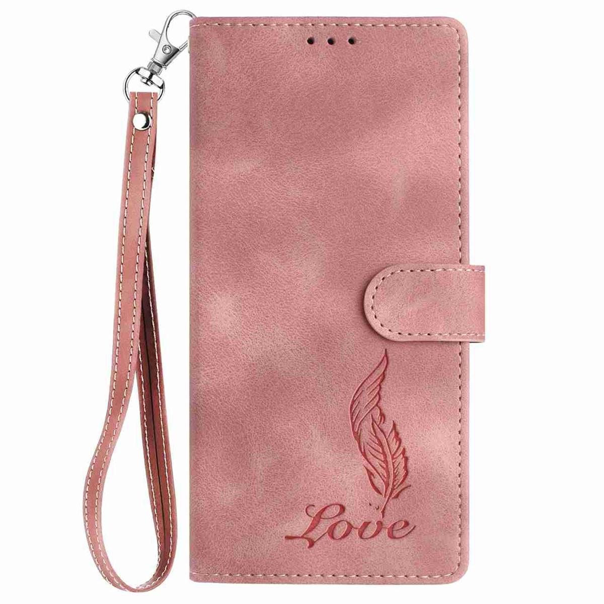 

Кожаный чехол-книжка с тисненым узором и откидной крышкой для Huawei P10-P50, Honor 9 Lite, Y6P, Y5 2018, P40, P20 Lite, Magic7...(8-цветный) Huawei P10 Lite розовый