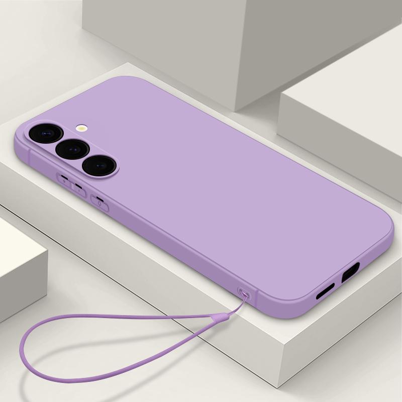 

Розкішний квадратний тонкий рідкий силіконовий чохол для Samsung S25 Ultra S24 FE S23 Plus S22 S21 A56 A16 A36 A55 Ударостійкий магнітний чохол для Magsafe м який телефон Samsung S24 Plus фіолетовий