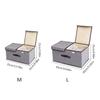 Foldable Cotton Linen Storage Box Convenient Double Lid Underwear Organizer Clothing Container for Home Organization