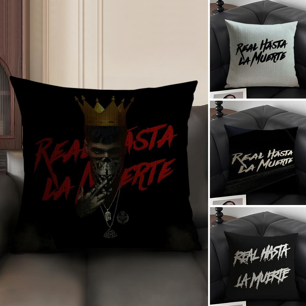 H-Hasta La M-Muerte Hot Cushion Cover Natural Linen Organic Fabric Double-Sided Printing Sofa Home Decor Gift Pillow Case