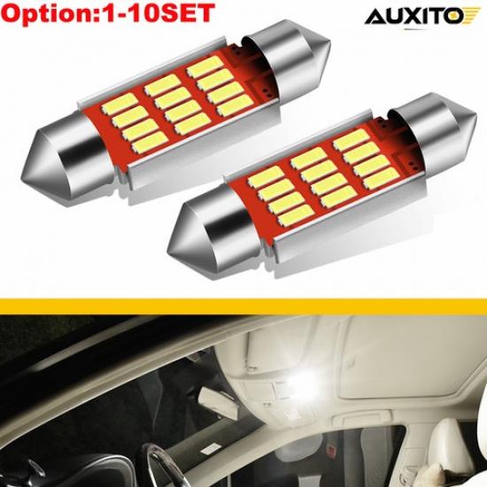 6418 C5W 36MM Festoon LED License Plate Tag Light Bulb 6000K Bright White 2-20x 2x(1Set)LED 36MM Bulbs