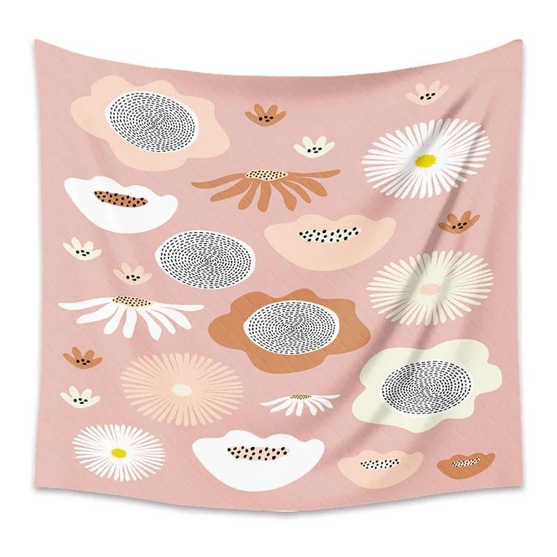 Fresh Floral Beautiful Printed Hanging Cloth Home Wall Decoration Tapestry Bedroom Living Room Tapestry
