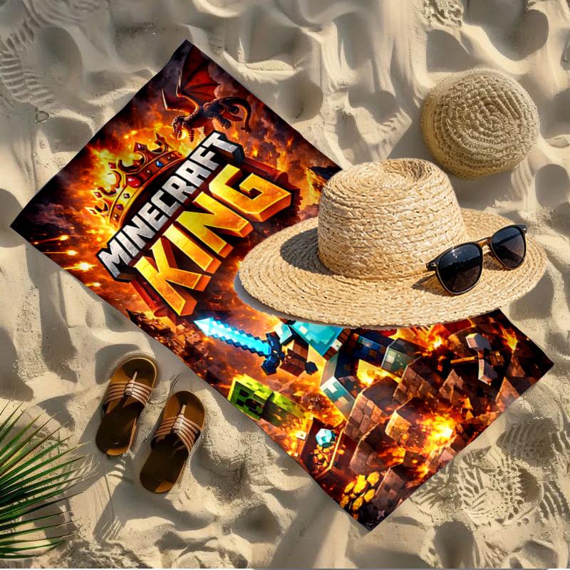 Gamer Print Beach Towel Design, Soft, Lightweight. for Home Bathroom, Spa, Pool, Yoga, Surfing, Camping, Gift for Family, Friend