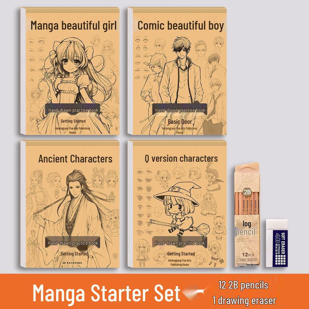 Manga Beginner's Tracing Book: Anime Character Line Art for Kids - Beautiful Ancient Style Girls