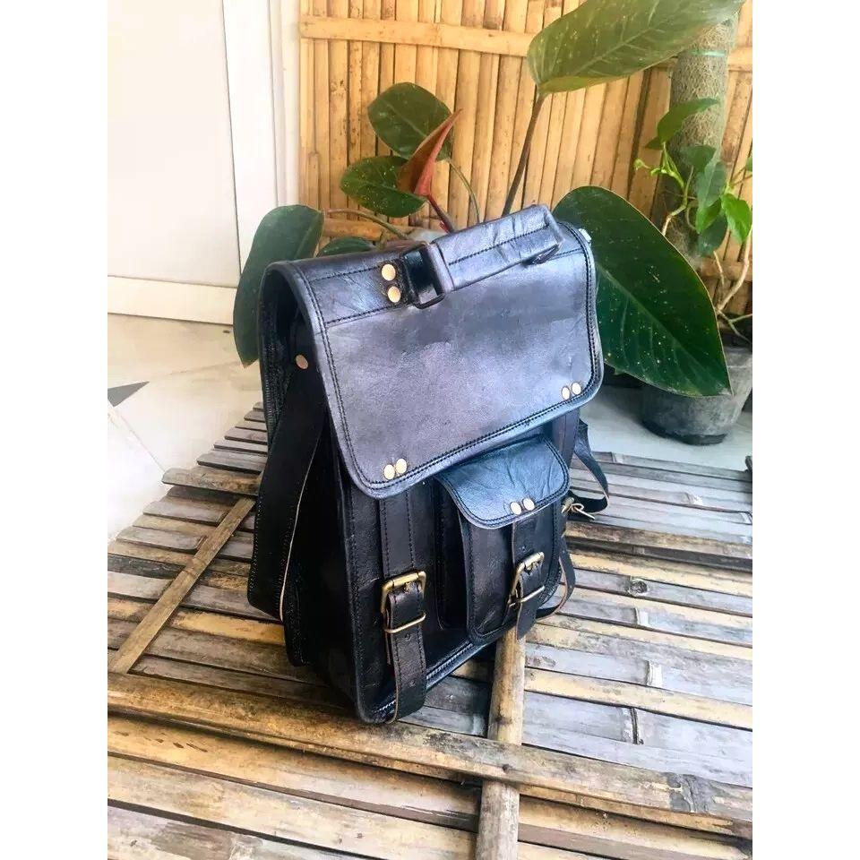 Goat Leather messenger laptop computer case shoulder bag  (Free Leather Diary Brown Size - 10 x 7 in)