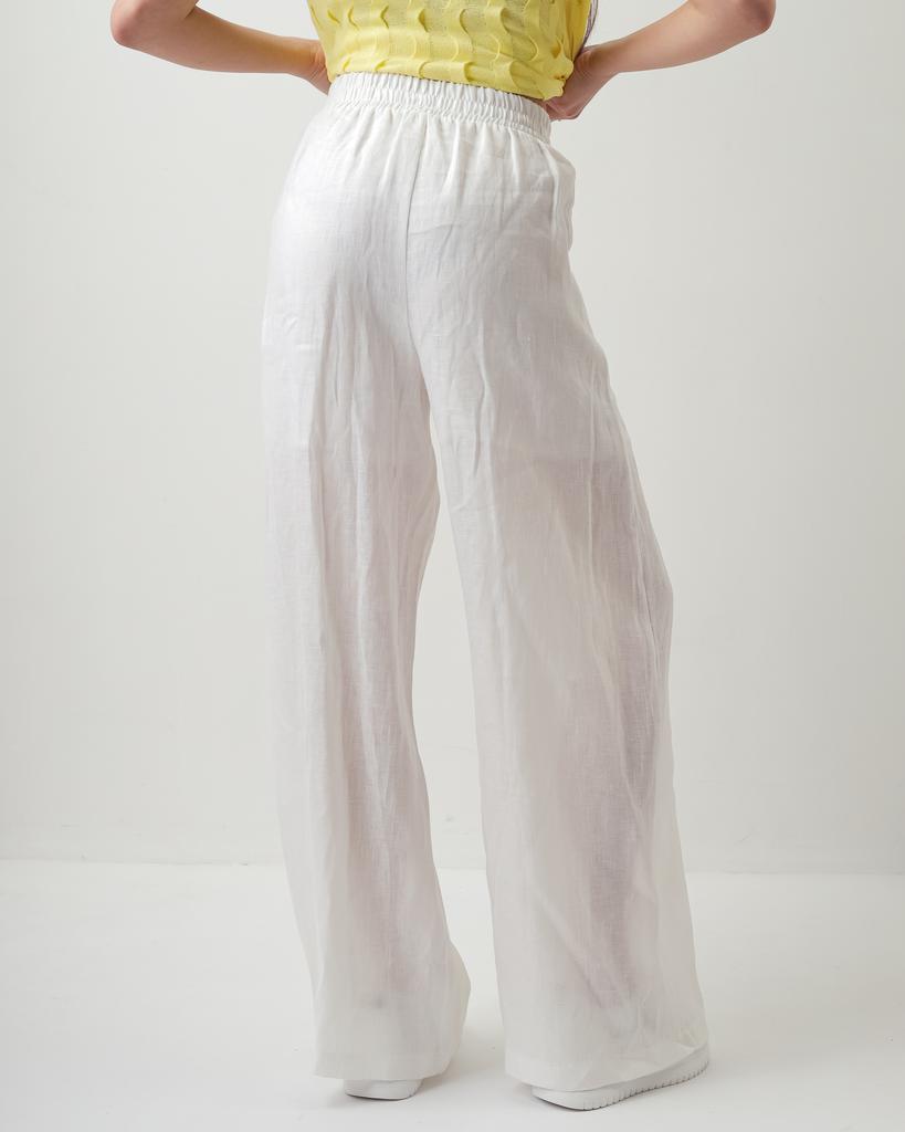 Linen Trousers Of White 4005 38 White