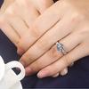 Engagement Ring Star Queen Luxury Genuine Silver NSCD Diamond Wedding Ring Women Anniversary Jewelry [THREE MAN]