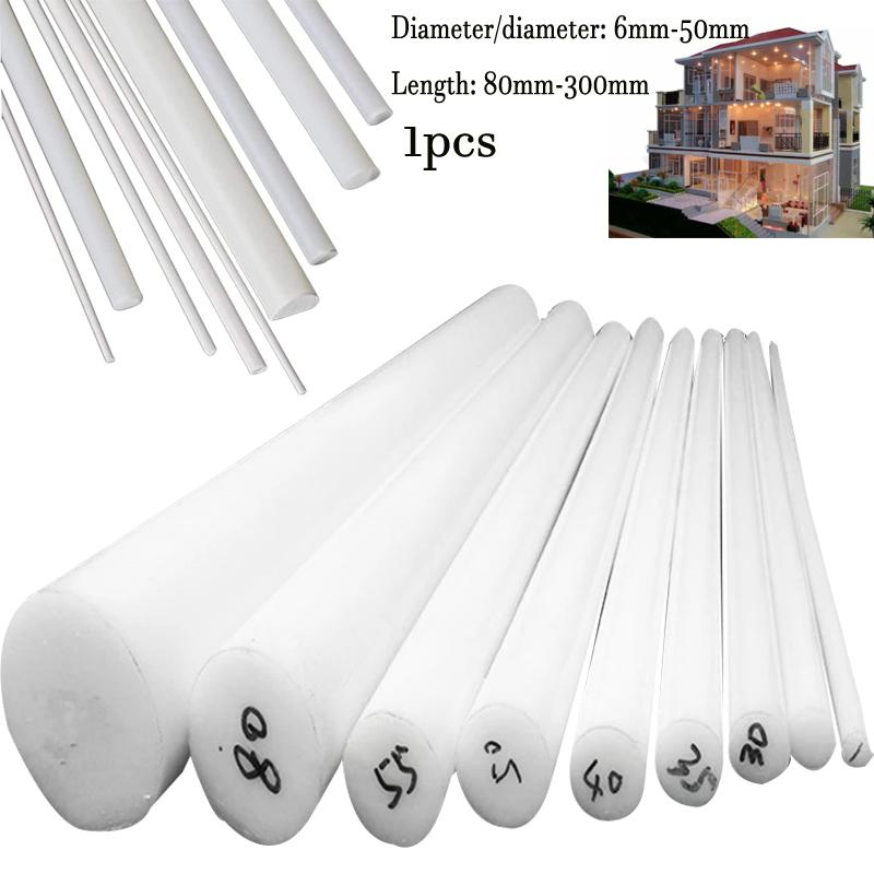1-5pcs 6-50mm diameter PTFE bar White poly tetra fluoro ethylene bar environment-friendly non-toxic DIY PTFE plastic rod 6x80mm x5pcs