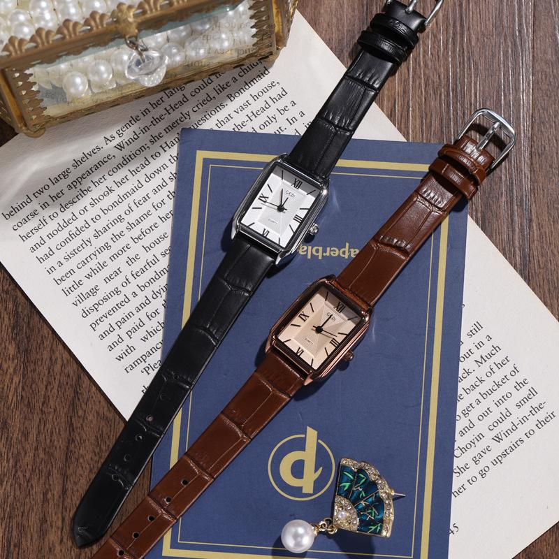 Premium Sense Niche Student Watch Simple Bamboo Belt Retro Watch Quartz Women'S Watch