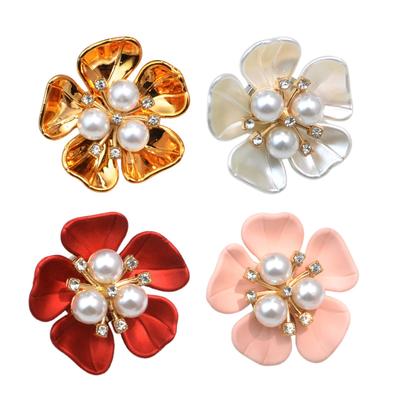 Premium Button Covers Flower Pearl Crafting Sewing DIY Accessories Jewelry Buttons Clips for Dress Tuxedo Blouses Multipurpose