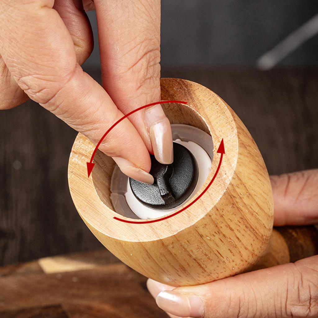 Manual Wood Grinder Adjustable Coarseness Peppers Mill Salt Grinding Seasoning Bottle for Cooking Lover Kitchenwares