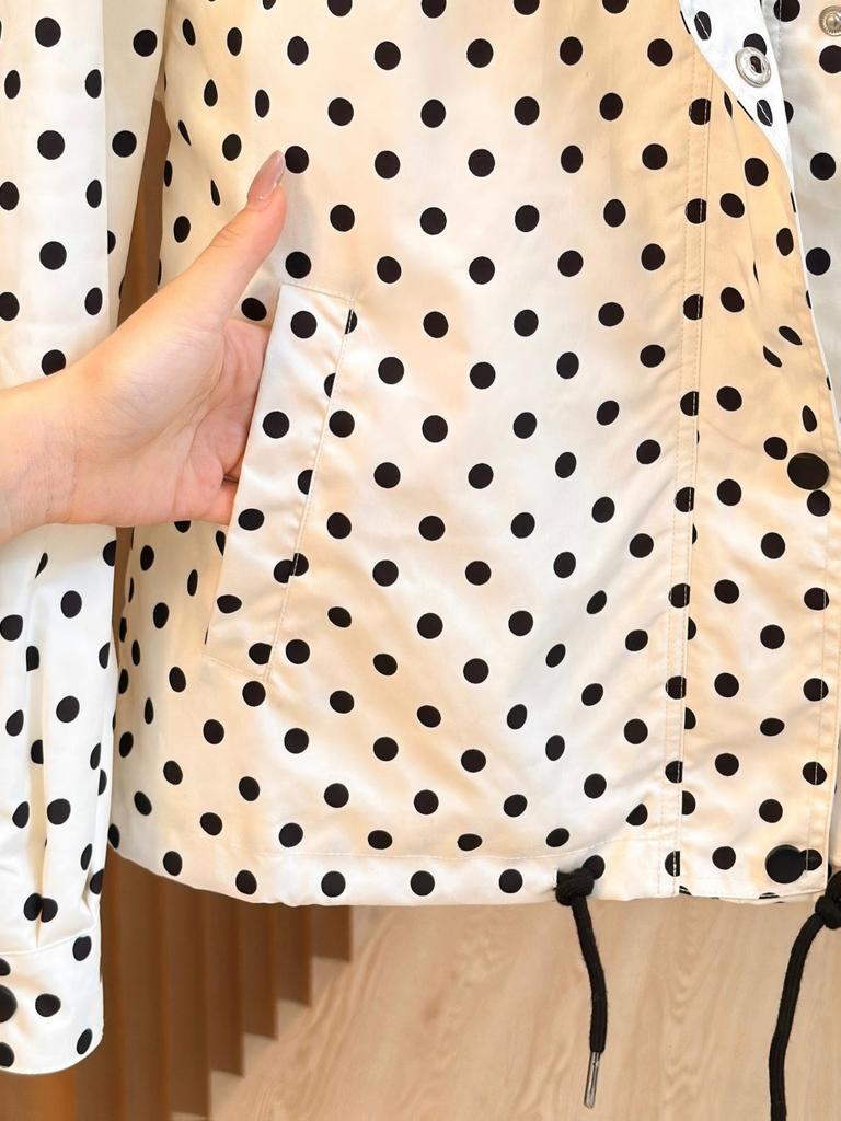 Women's Casual Jacket with Random Printed Polka Dot Jacket for Spring and Autumn New Styles, Comfortable and Versatile, Girlish Style Fashion Jacket