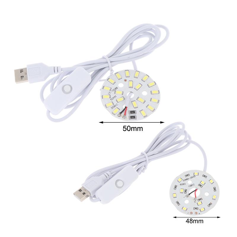 1 Pcs Dc5V Dimmable 48/55Mm Led Chips Smd5730 Led Lamp Usb Dimmer 5W 10W Light Board White Warm Light With On/Off Swicth Cable