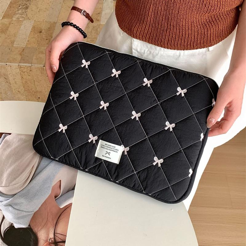 Sac d'ordinateur portable graphique avec nœud mignon, étui de protection pour tablette 11 13,3 14 15,6 pouces pour Macbook Air 13 Pro Dell Notebook, étui souple 15 - 15.6 inch