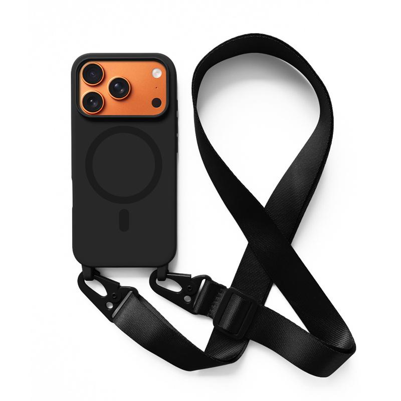Crossbody Lanyard Case For iphone 17 Air 16 15 14 13 12 Mini 11 Pro Max Plus For Magsafe Silicone Soft Magnetic Back Cover