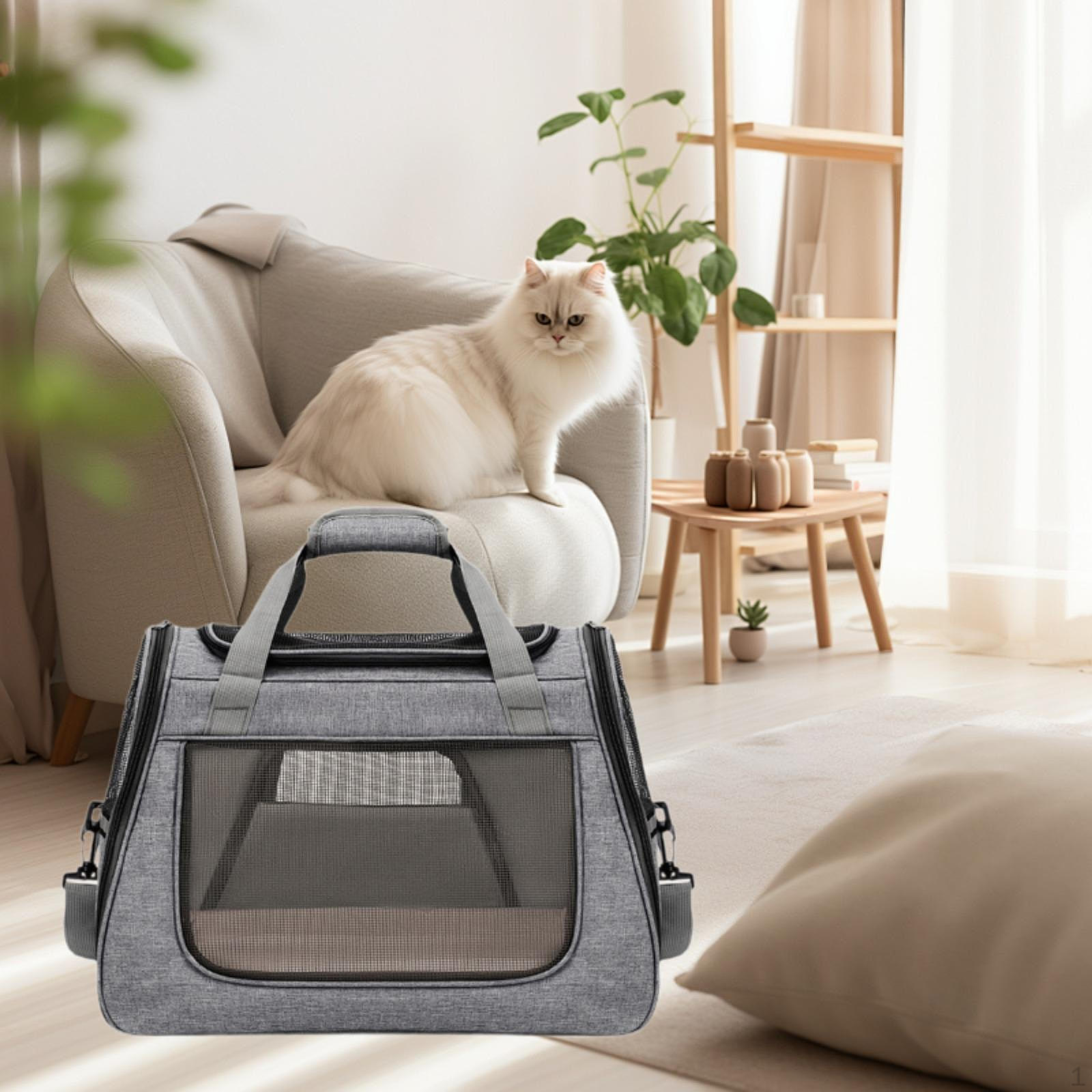 

Кошачья сумка-переноска для щенков, сумка для маленьких и средних кошек и собак, переноска для путешествий серый