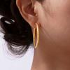 Vintage Metal Big Round Hoop Earrings for Women,Statement  Dangle Earrings,Stainless Steel Gold Plated Earring Jewelry Gifts