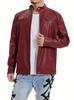 European and American men's high-end leather motorcycle leather jacket men's stand-up collar punk leather jacket men