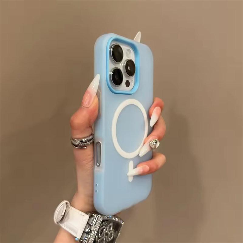 Luxury Candy Color 2 IN 1 Magsafe Case for iPhone 17 16 15 14 Plus 13 12 Pro Max 11 Magnetic Wireless Charge Matte Soft Cover