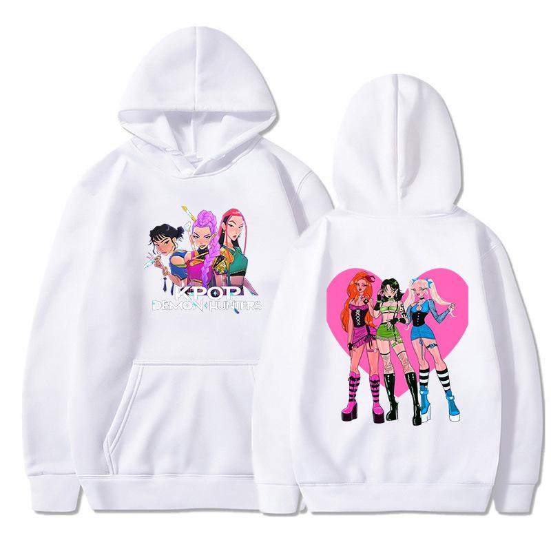 

Kpop Demon Hunters Hoodies Women Men Fashion Streetwear Movie Printed Sweatshirts Unisex Pullover Autumn Sportswear Outfits XXS белый
