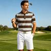 Men's Casual Quick Dry Mesh Golf Polo Shirt Breathable Lightweight Short Sleeve Button Down Collar Top for Outdoor Sports