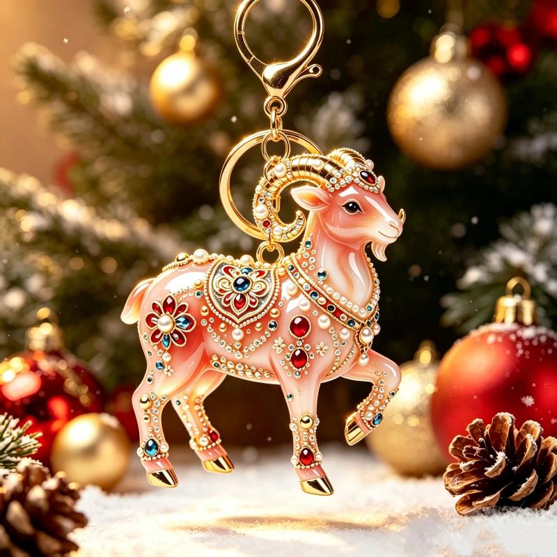1/2Pcs Cute 2D Flat Goat Themed Hanging Ornament Acrylic Pendant for DIY Jewelry Making Bag Charm Daily Decor