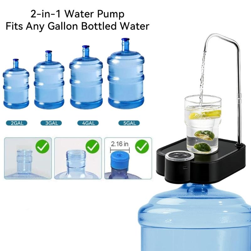 Desktop Drinking Water Dispenser Pump Rechargeable Electric Desktop Water Pump for Home, Office, Outdoor Easy To Use