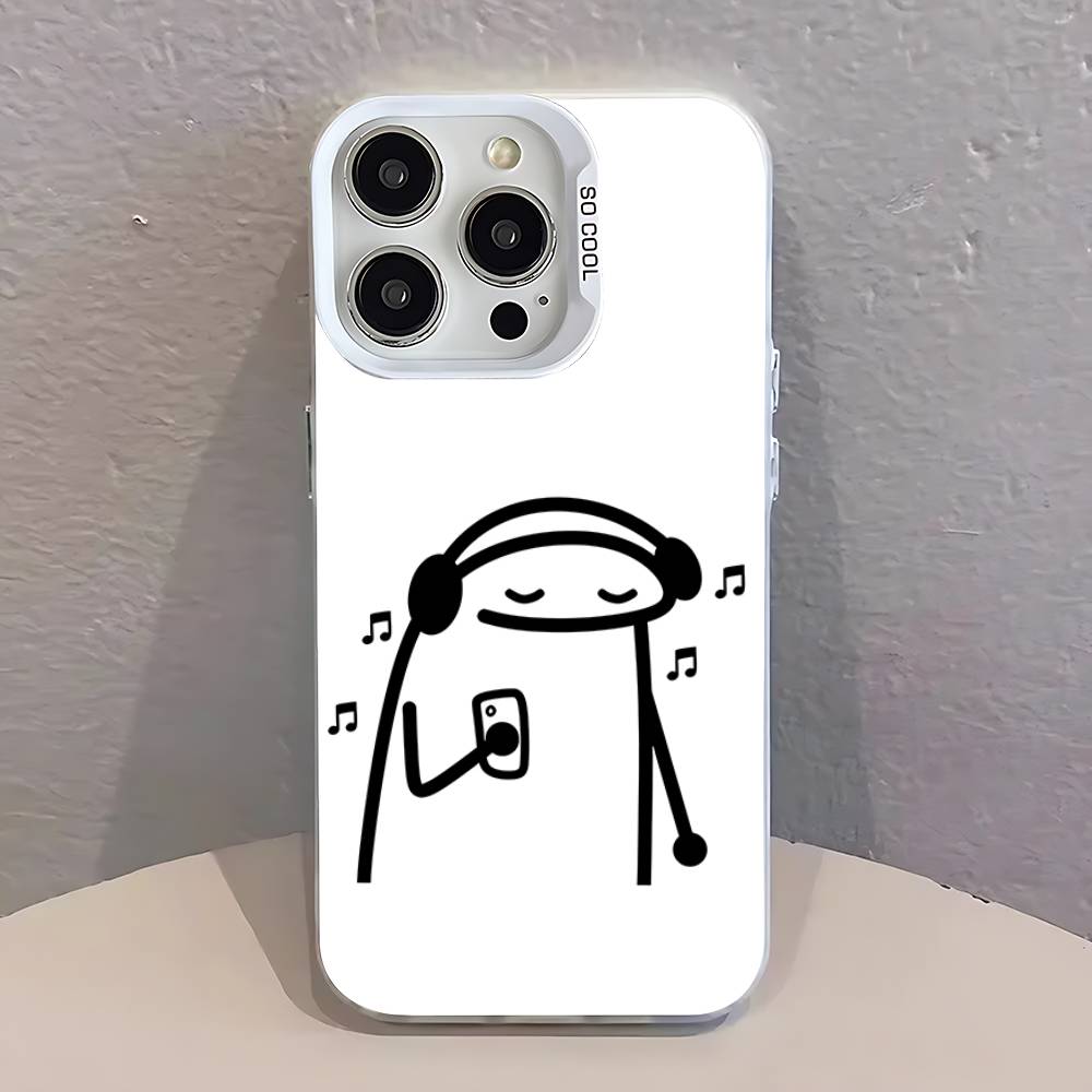 F-Flork Stick Figure Memes Phone Case For iPhone 17,16,15,14,13,12,11,Pro,Max,Plus,SE,Air,Mini Anti Fall White Bumper