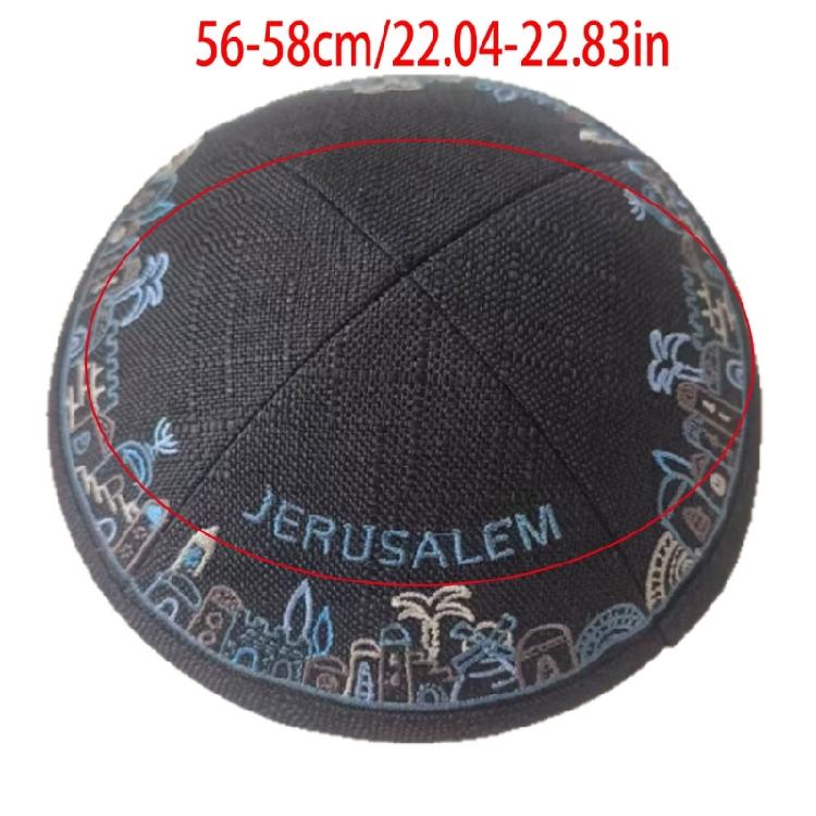 Classical Round Kippah Hat With Embroidery Pattern for Men Everyday Wear Comfortable Yarmulke Cap for Cultural Event