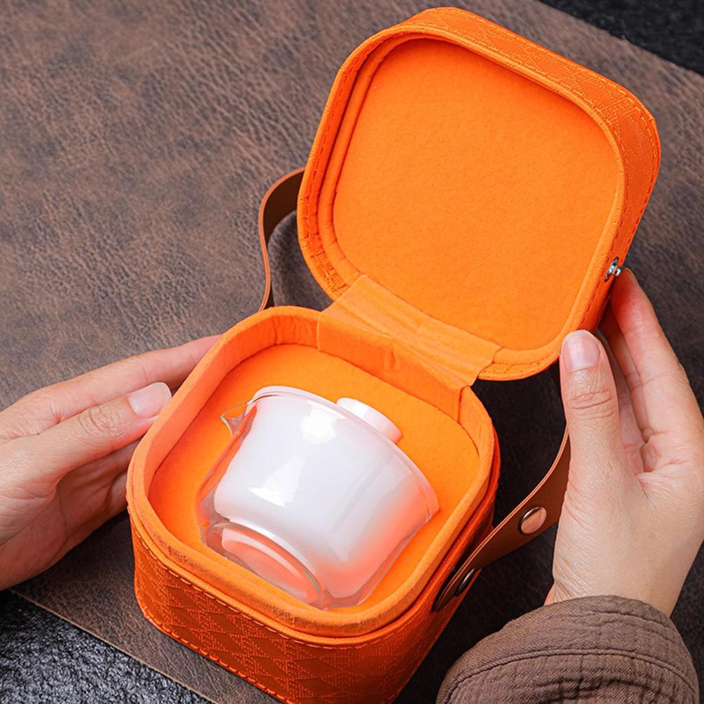 Ice-Glazed Jade Porcelain Gaiwan: Quick-Brew Travel Tea Set for Outdoor Camping and Events