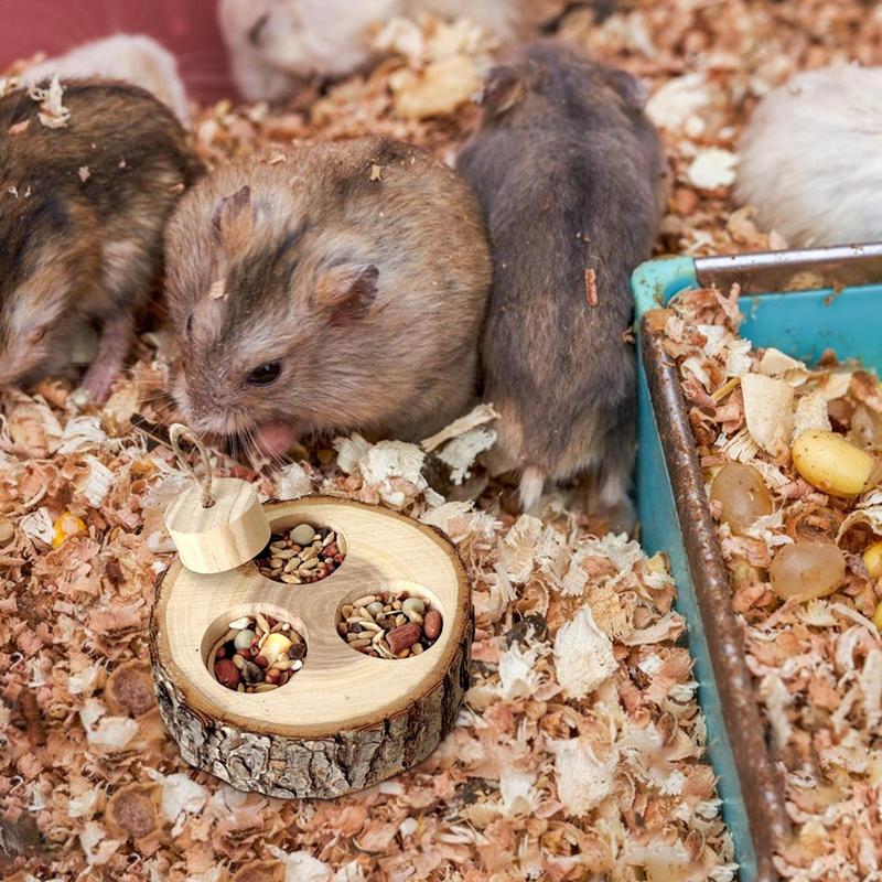 Pet Interactive Snuffle Logic Game Wooden Rabbit Hamster Plaything Foraging Toy Wooden Interactive Enrichment Treat Dispenser