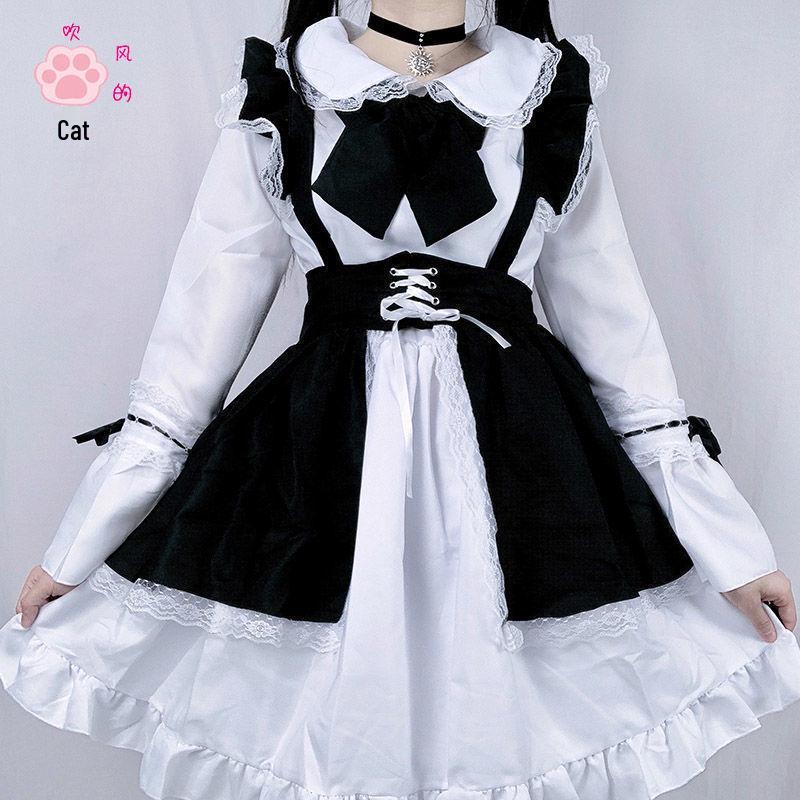 Carino Abito da Cameriera Quotidiana - Set Vestito Lolita Giapponese per Donne