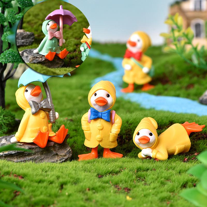 4 buc drăguț micro peisaj rață miniaturi figurină zână grădină decor acasă