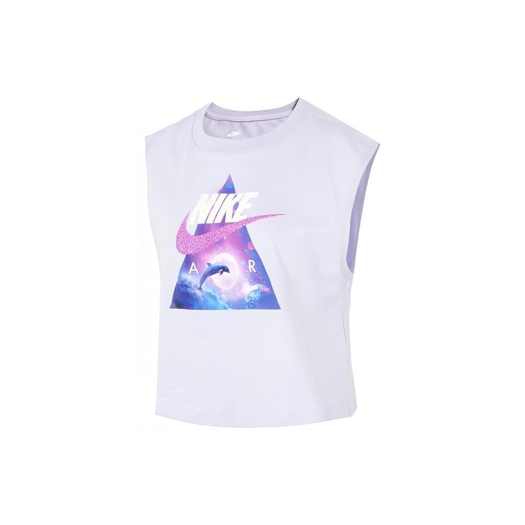 Nike Alphabet Print Breathable Sleeveless Vest Women Tops Purple FD1215-536