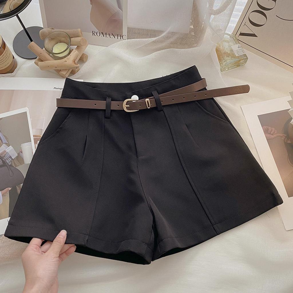 Women's High Waist Shorts Wide Leg Suit Shorts Loose Fit Minimalist Casual Summer Shorts