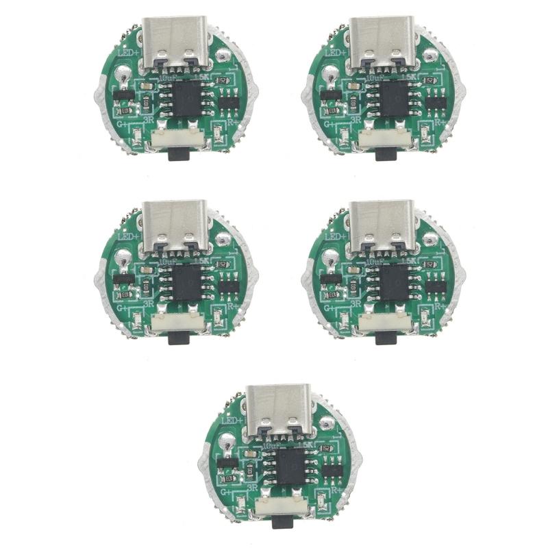 Two Mode Flashlight Driver Board For 10W LEDs Featuring USB Charging Circuit And Manual Switches Design