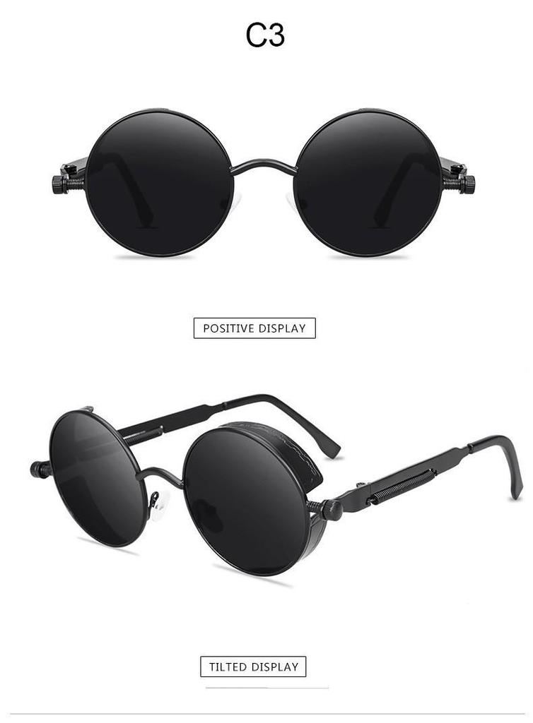 2024 Steampunk Style Round Sunglasses - Classic Retro for Men & Women, Trendy Internet Celebrity Fashion.