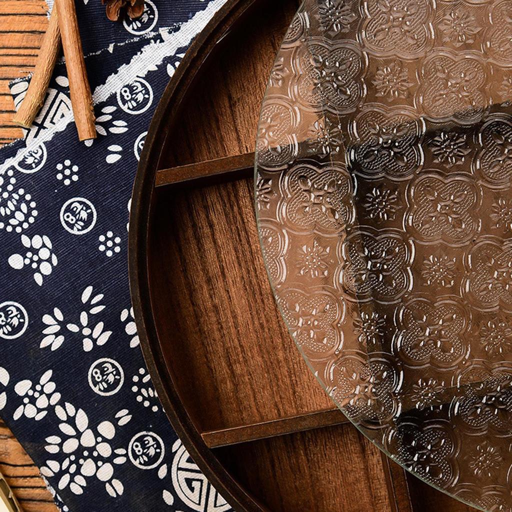 Divided Serving Tray Food Organizer Dish Snack Platter with Compartments and Glass Lid for Candy